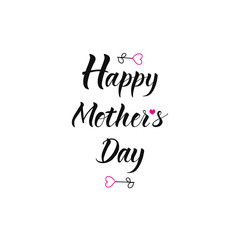 Happy Mother's day postcard. Holiday lettering. Ink illustration. Isolated on white background.