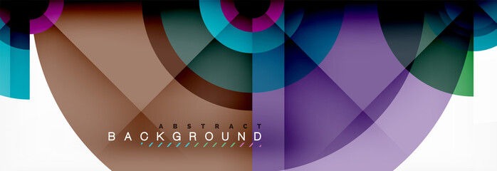 Obraz premium Minimal geometric circles and triangles abstract background, techno modern design, poster template