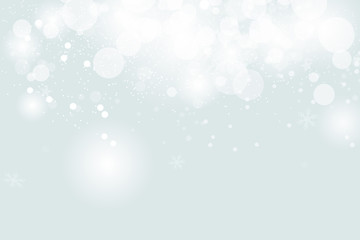 White abstract, Bokeh background, snowing, celebration seasonal holiday, winter concept vector illustration