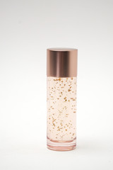 Pink cosmetic bottles