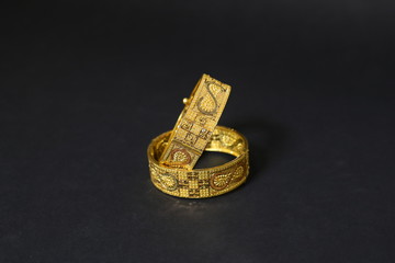 gold Bangle with diamonds