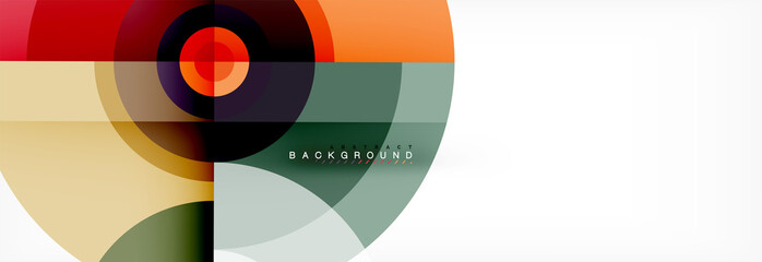 Obraz premium Minimal geometric circles and triangles abstract background, techno modern design, poster template