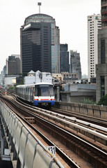 Fototapeta na wymiar Bangkok Mass Transit System - BTS (Skytrain) in Bangkok. Kingdom of Thailand