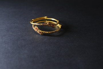 gold Bangle with diamonds
