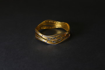 gold Bangle with diamonds