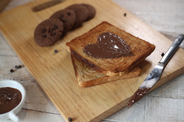 Toast With Chocolate Peanut Butter
