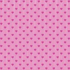 Vector seamless pattern with hearts and dots, romantic wallpaper, grunge background for mother's day or valentine's day, 8th march