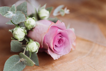 flowers bouquet decoration festive rose eucalyptus