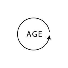 Circular line with word age outline icon. Signs and symbols can be used for web, logo, mobile app, UI, UX