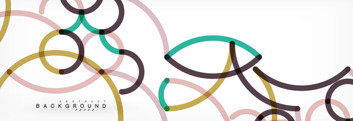 Curly lines abstract background, color overlapping linear texture