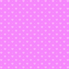 Vector seamless pattern with hearts and dots, romantic wallpaper, background for mother's day or valentine's day, 8th march