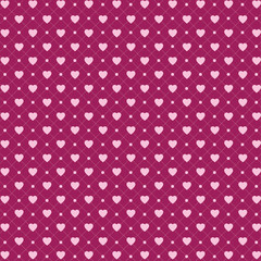 Vector seamless pattern with hearts and dots, romantic wallpaper, background for mother's day or valentine's day, 8th march