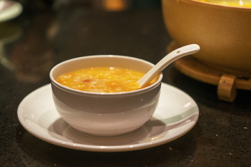papaya and clam porridge，Nutritious breakfast