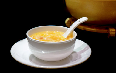 papaya and clam porridge，Nutritious breakfast