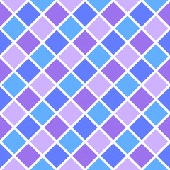 Fototapeta premium Seamless geometric pattern in blue and purple squares. Vector image.
