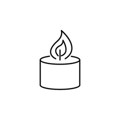 candle burning flame outline icon. Signs and symbols can be used for web, logo, mobile app, UI, UX