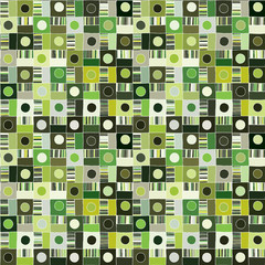 Seamless vector pattern. Textured geometrical drawn background with figures, squares, circle, dots lines, rectangles. Print for background, wallpaper, packaging wrapping fabric Graphic abstract design