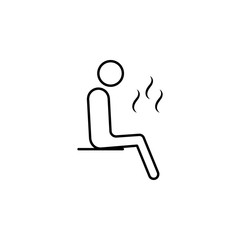 man sitting in sauna outline icon. Signs and symbols can be used for web, logo, mobile app, UI, UX