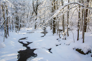 Kartanonkoski rapids view, winter, Espoonkartano, Espoo, Finland