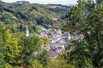 Fototapeta na wymiar September elevated view of Vianden in Luxembourg