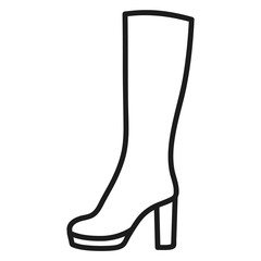 Women's shoe outlined icon in white background