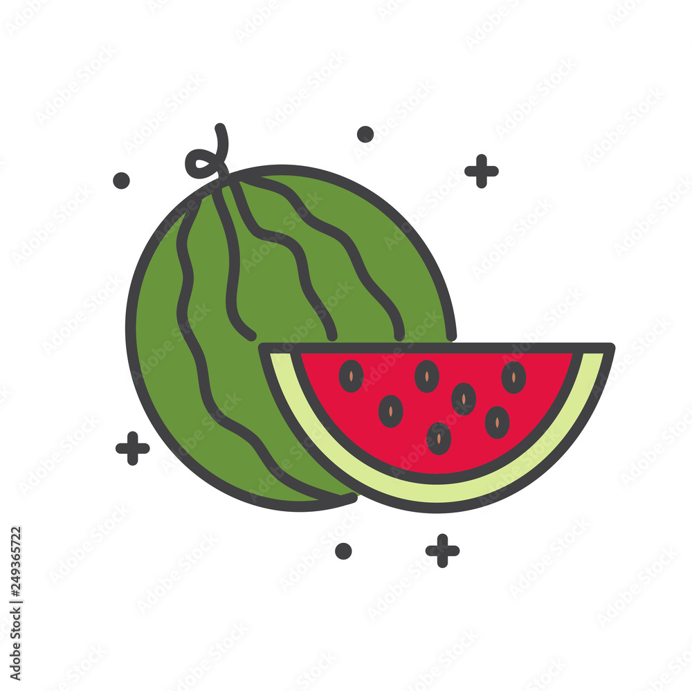 Poster watermelon icon on white background for graphic and web design, modern simple vector sign. internet 