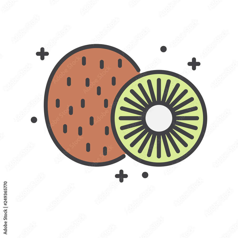 Poster kiwi icon on white background for graphic and web design, modern simple vector sign. internet concep