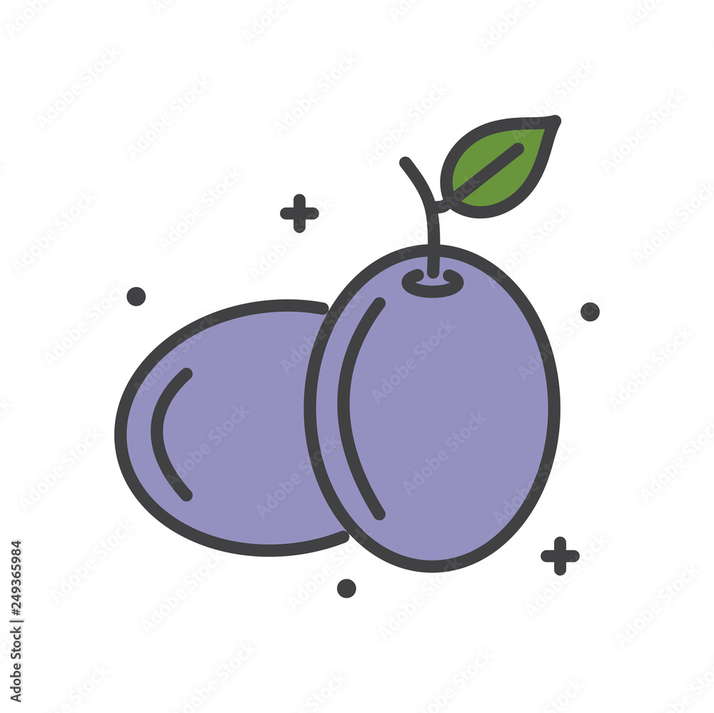Poster plum icon on white background for graphic and web design, modern simple vector sign. internet concep