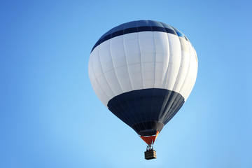 Beautiful view of hot air balloon in blue sky
