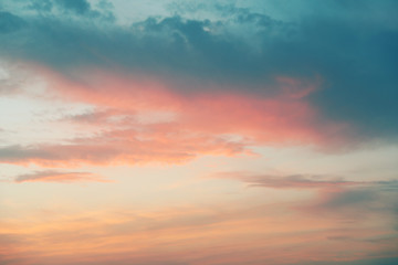 View of beautiful sunset sky with clouds
