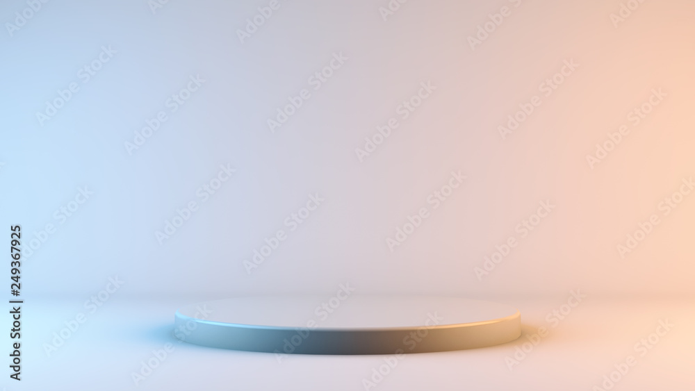 Fototapete Minimalistic showcase with empty space. Design for product presentation in trendy, modern style. 3d render.