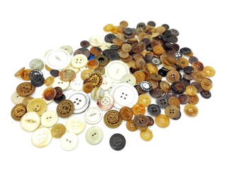 Vintage Dressmaker Tailor Buttons isolated on white background