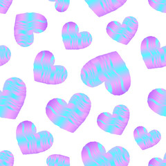 Wavy holographic heart pattern