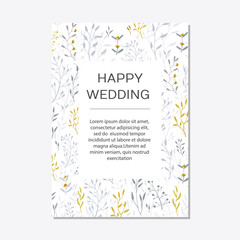Romantic tender floral design for wedding invitation