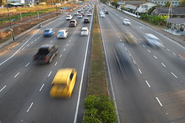 Kota Kinabalu,Sabah,MALAYSIA - FEBRUARY 14 2019 ; Road and vehicle moving back from work hours in kota kinabalu