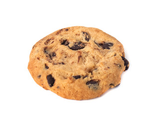 Chocolate chip cookie isolated on white background