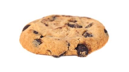Chocolate chip cookie isolated on white background