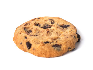 Chocolate chip cookie isolated on white background