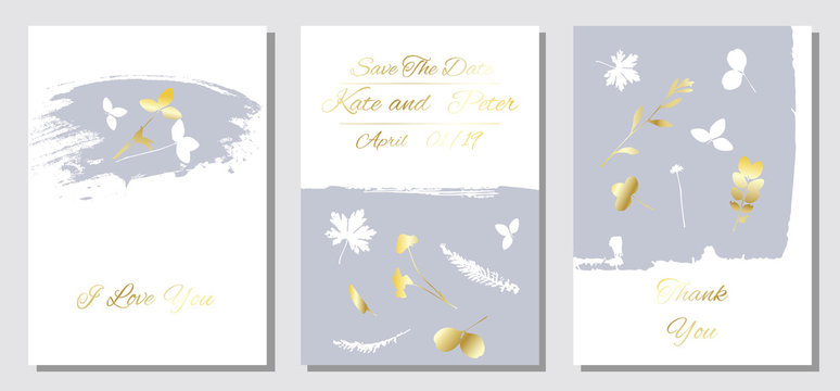 Romantic tender floral design for wedding invitation