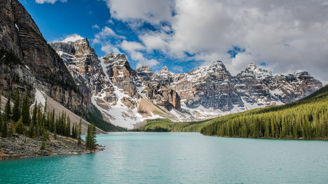 The morey Lake in Banff National park. Green Lake in Canada