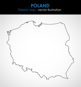 Fototapeta Poland map outline graphic. Vector illustration. 