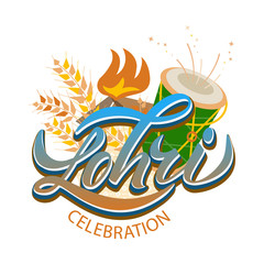 Obraz premium Happy Lohri background for Punjabi festival celebration