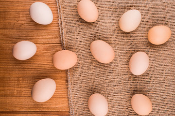  chicken eggs closeup.