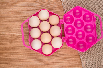  chicken eggs closeup.