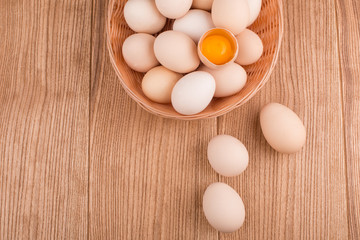  chicken eggs closeup.