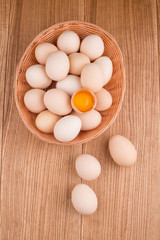  chicken eggs closeup.