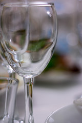 empty glass on wedding table