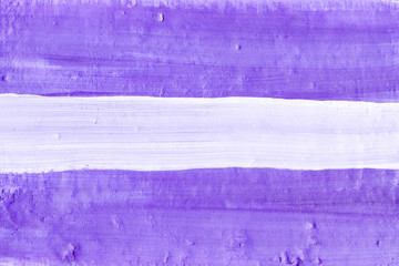 Violet background with horizontal white line. Minimalism. Modern art. Blank backdrop. Texture paint on a stone surface.