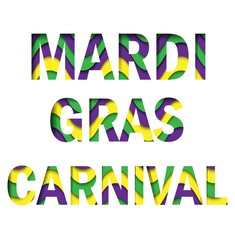 mardi gras carnival on white background. Vector bright background. Venetian carnival mardi gras party. Lettering typography. Festive event decoration. Celebration & party. Design template celebration.