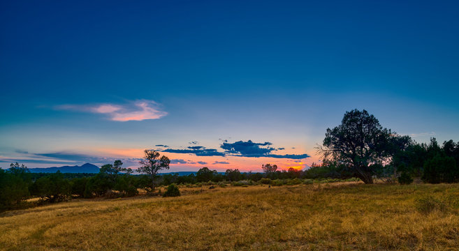 Sunset Over Open Field